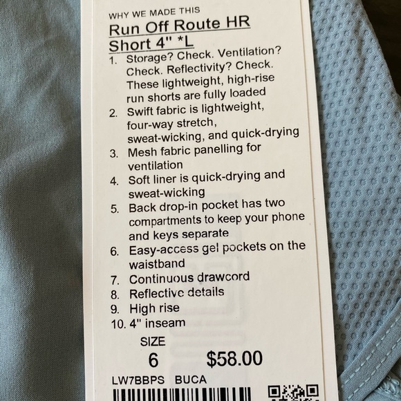 Run Off Route4” Short *Lined, NWT - Picture 3 of 3